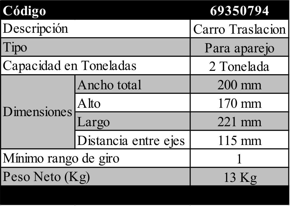 223 Carro Traslacion 2 T - Imagen 2