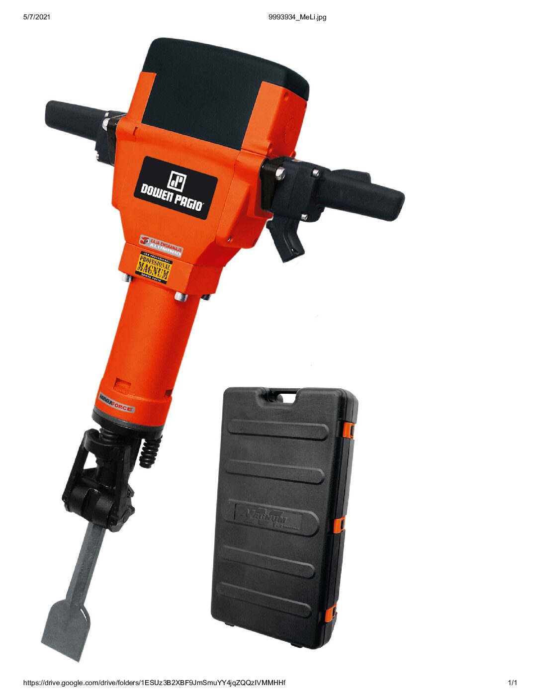 9993934_MeLi.jpg-pdf MARTILLO DEMOLEDOR 50JLS - 2050W DOWEN PAGIO - 9993934 - Imagen 1