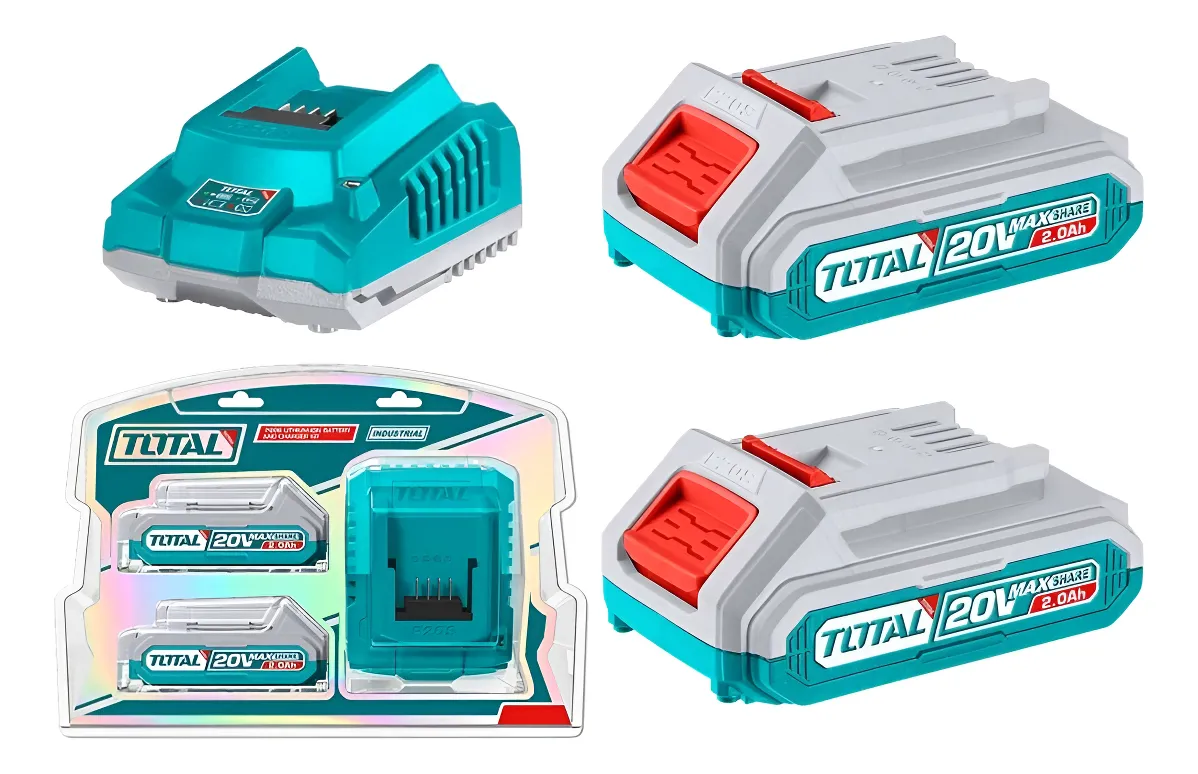 D_NQ_NP_2X_709143-MLA92618869384_092025-F JUEGO DE 2 BATERIAS 2.0 AH + CARGADOR TOTAL - Imagen 1