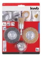 SET DE CEPILLOS USO EN TALADROS 4 piezas kwb