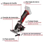 Mini sierra circular a batería TE-CS 18/89 Li - Solo - Imagen 2