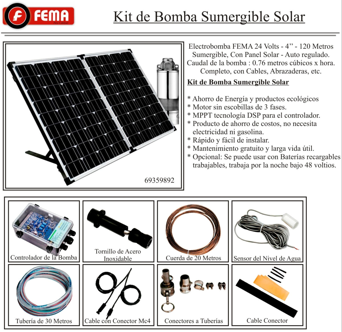 69359892-1-2.jpg ELECTROBO.FEMA 24V-3"55 MT-SUMERG.C/PANEL SOLAR-AUTOREGULADO - Imagen 2
