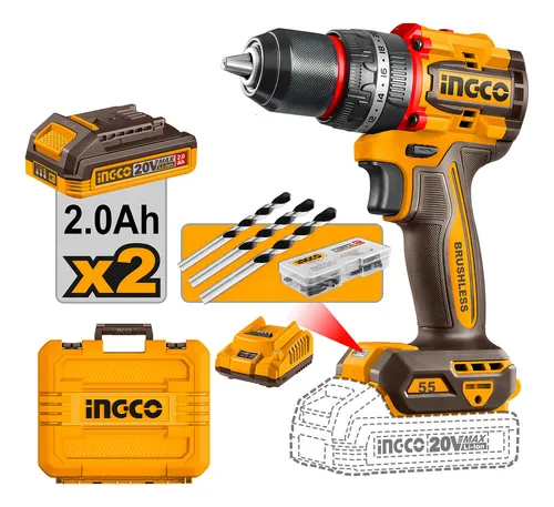 INGCO551 Taladro Atornillador Percutor Ingco Brushless 55nm - CIDLI20558-4 - Imagen 1