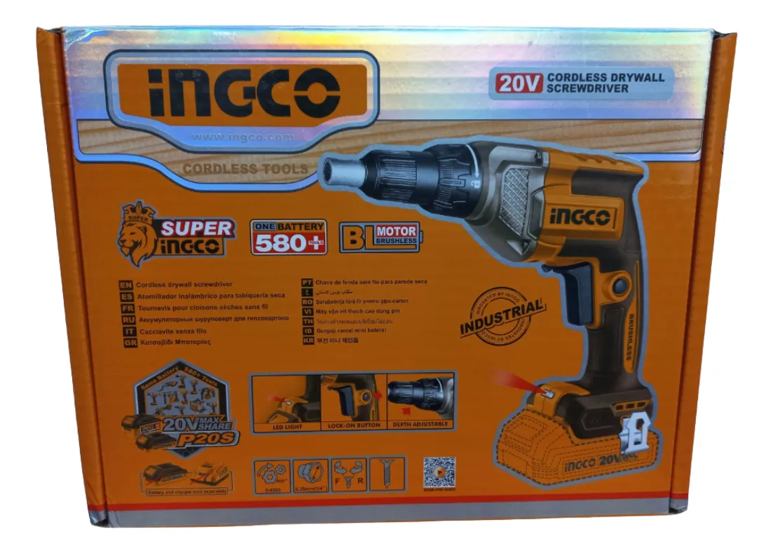 YESO5 Atornillador Durlock 20V Ingco 1/4" CDSLI20428 - Imagen 5