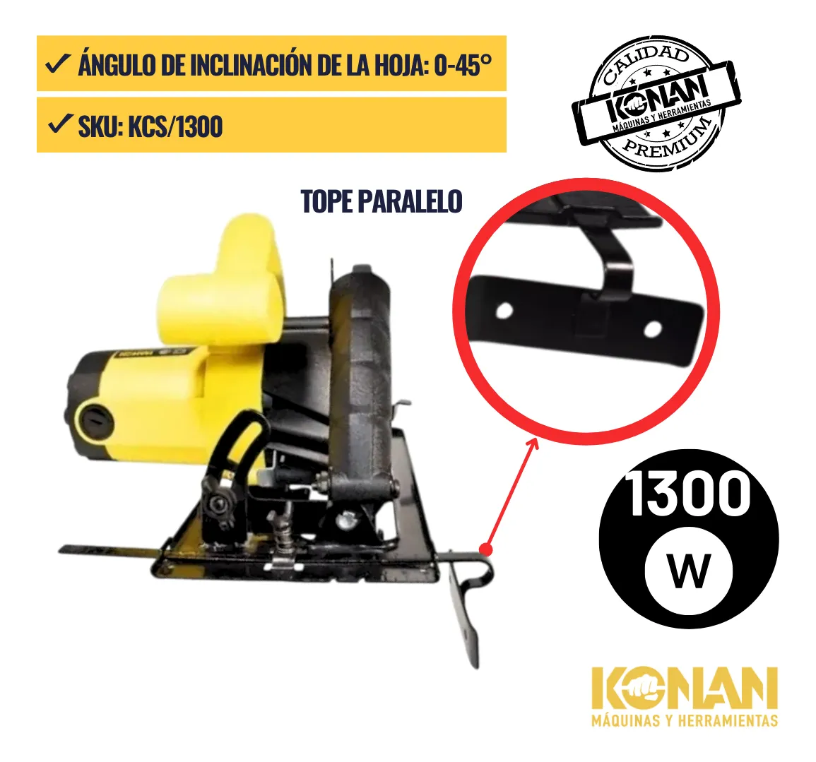 circkonan4 Sierra Circular 1300w 185mm Konan KCS/1300 - Imagen 4