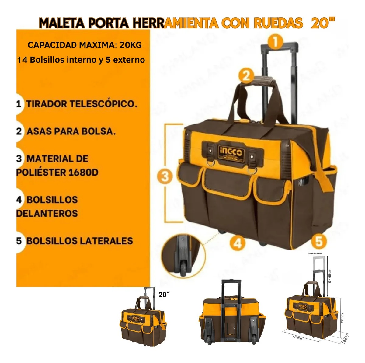 combob2 Kit De Bolsos + Porta Herramientas+ Chaleco Ingco COS230910 - Imagen 2