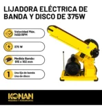 Lijadora De Banda 375w Konan KLBD/375 - Imagen 2