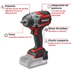 Llave De Impacto 18V Brushless Einhell TP-CW 18/750-C Li BL - Solo - Imagen 3