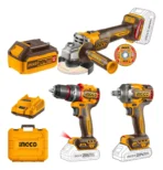 Combo Ingco 3 Herramientas Amoladora, Llave de Impacto y Taladro Percutor 20V COSLI241291-4